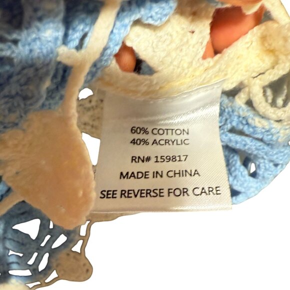 Altar'd State Crochet Lace Knit Sleeveless Vest Women's Size Medium Blue Cream - Picture 6 of 6